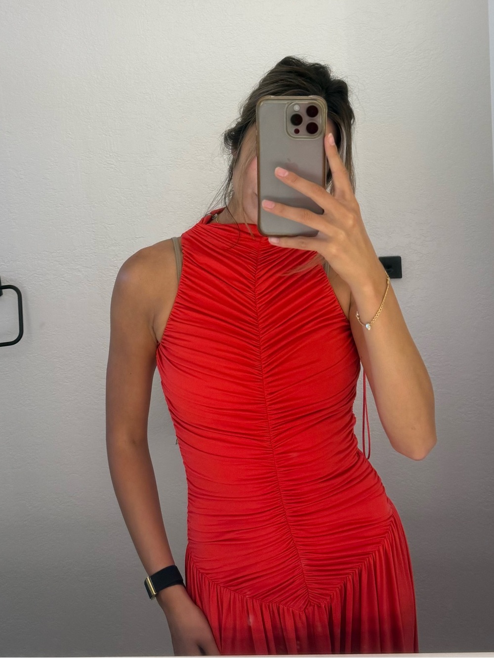 Red Ruched Nocturne Dress
